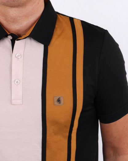 Gabicci Vintage Shatter Polo Shirt Black