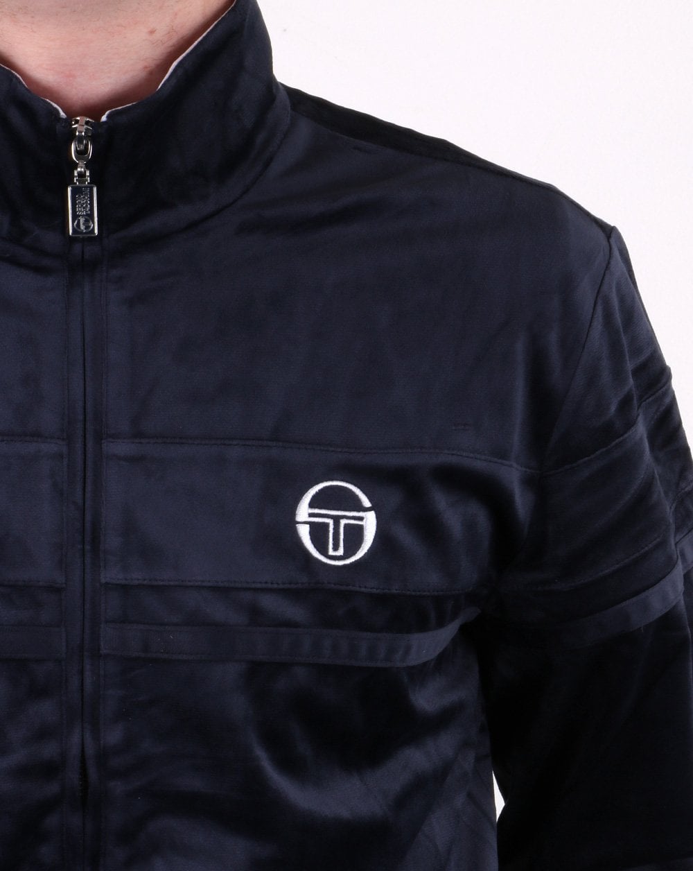 Sergio Tacchini Masters Velour Track Top Navy/white