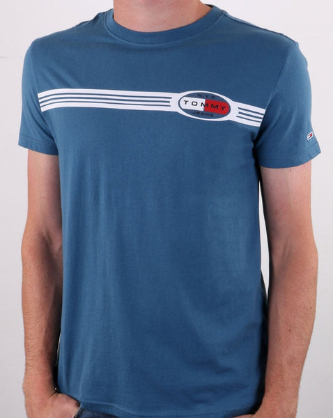 Tommy Jeans Lines Logo T-shirt Blue