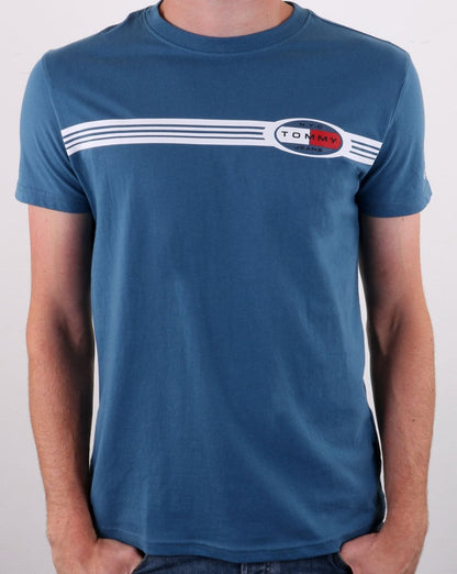 Tommy Jeans Lines Logo T-shirt Blue