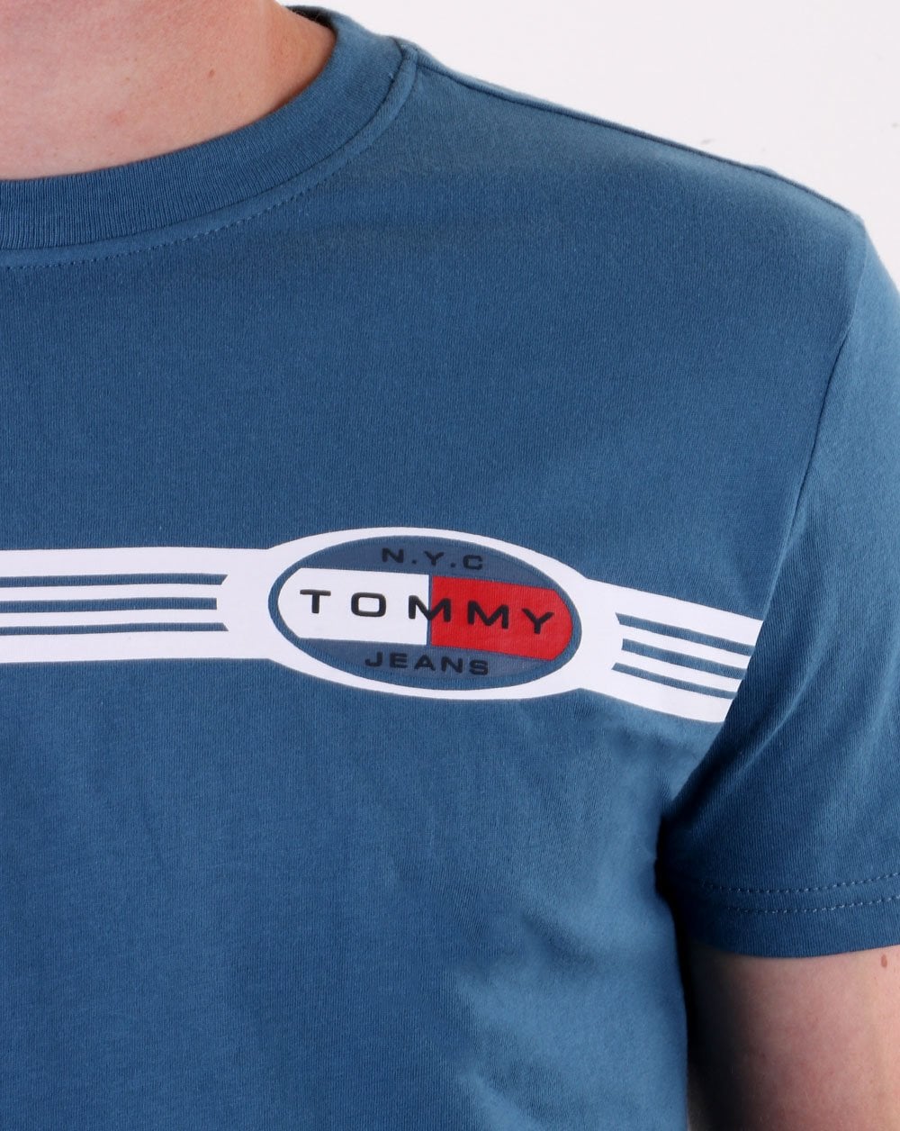 Tommy Jeans Lines Logo T-shirt Blue