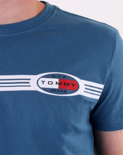 Tommy Jeans Lines Logo T-shirt Blue