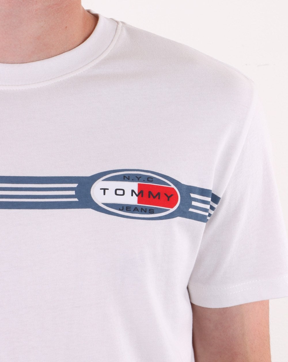 Tommy Jeans Lines Logo T-shirt White