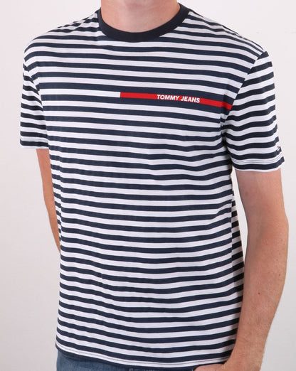 Tommy Jeans Stripe T-shirt Navy/White