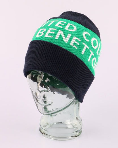 Benetton Knitted Logo Hat Navy