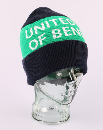 Benetton Knitted Logo Hat Navy