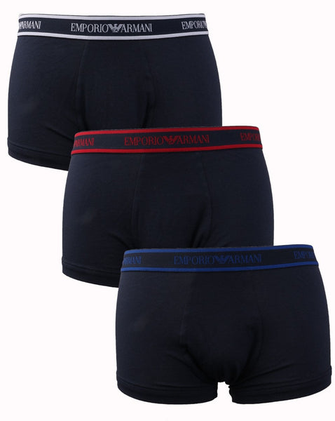 Emporio Armani EA7 3 Pack Boxer Shorts Marine