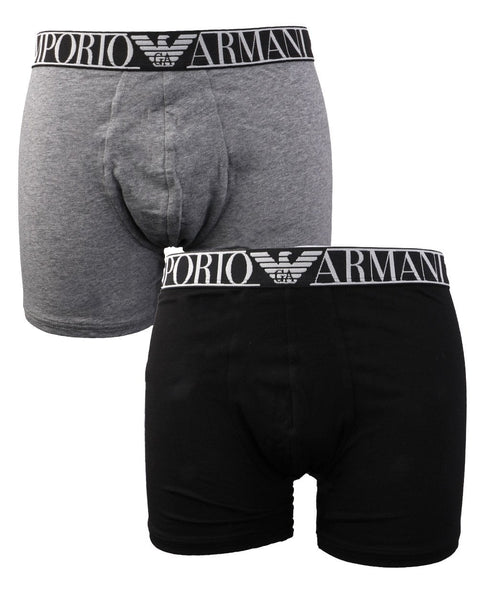 Emporio Armani EA7 Twin Pack Boxer Shorts Dark Grey/black
