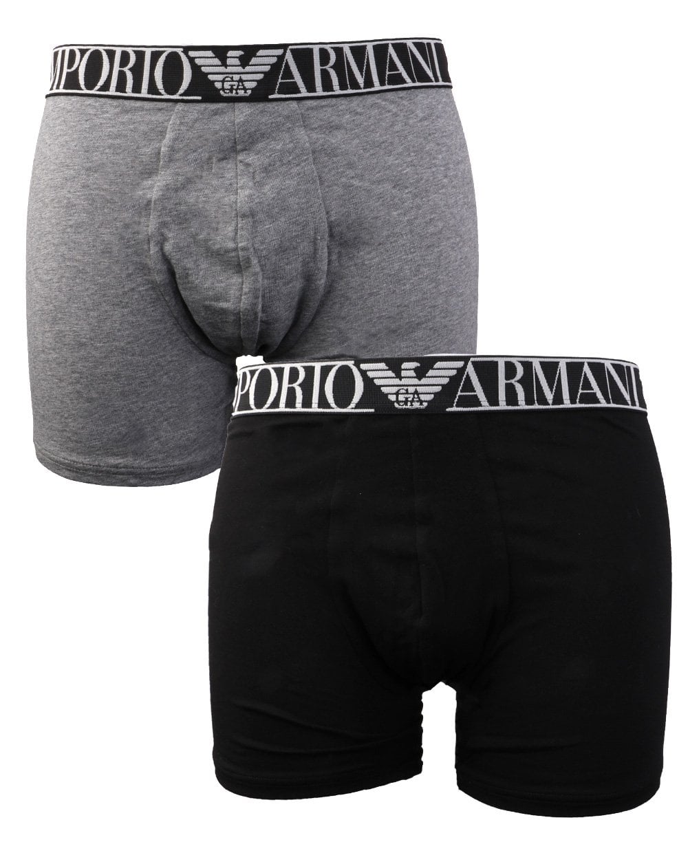 Emporio Armani EA7 Twin Pack Boxer Shorts Dark Grey/black