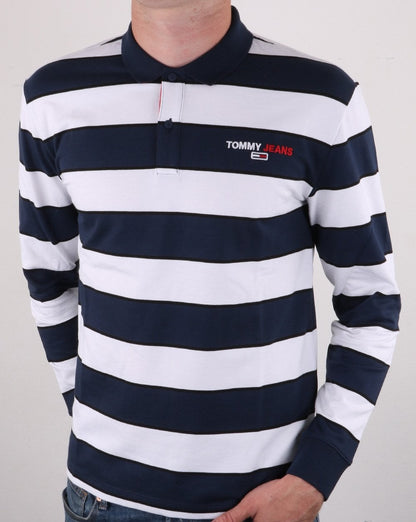 Tommy Hilfiger Long Sleeve Striped Polo Twilight Navy