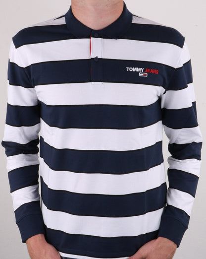 Tommy Hilfiger Long Sleeve Striped Polo Twilight Navy