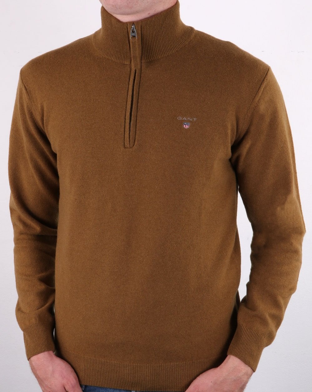Gant Lambswool Half Zip Butternut