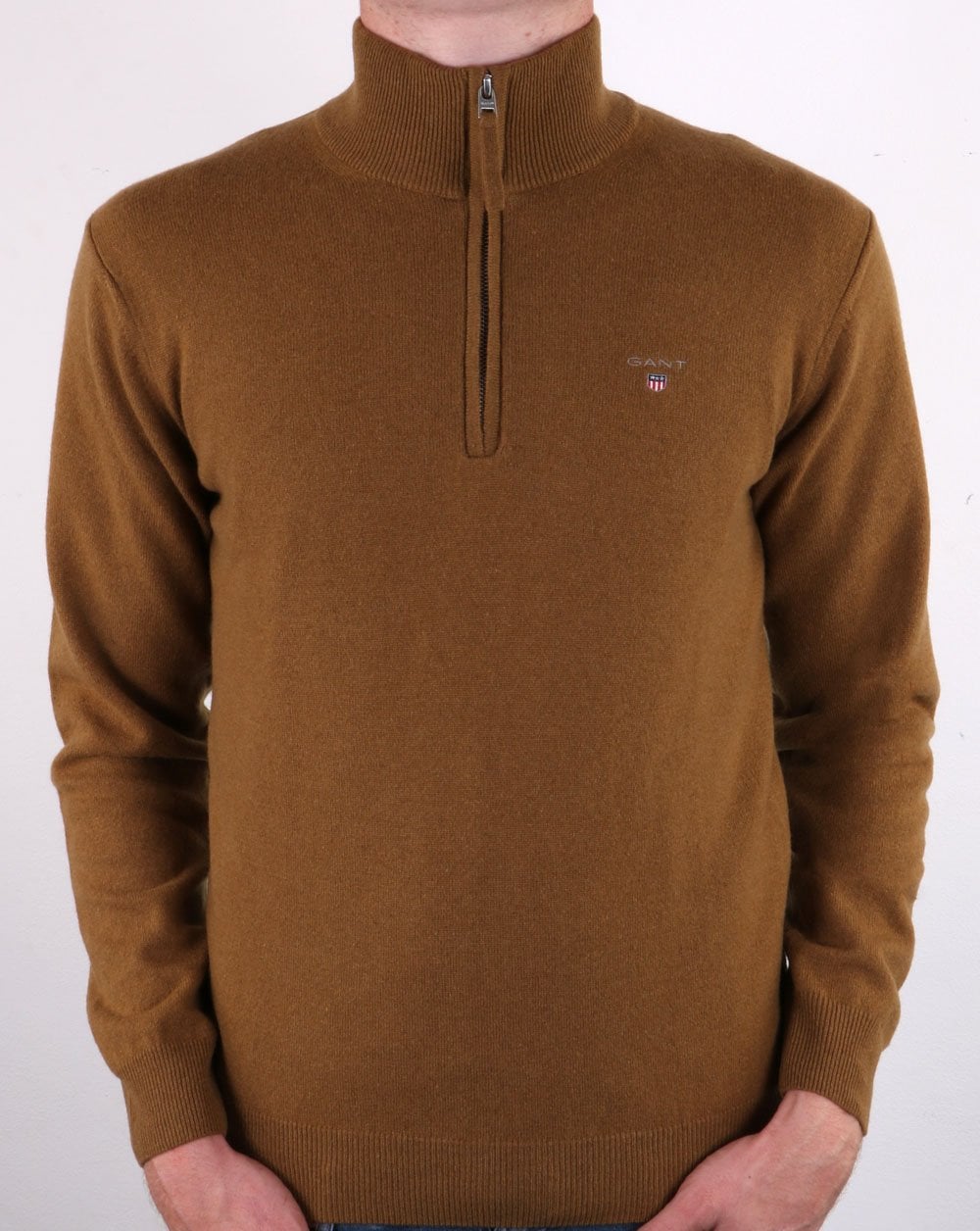 Gant Lambswool Half Zip Butternut