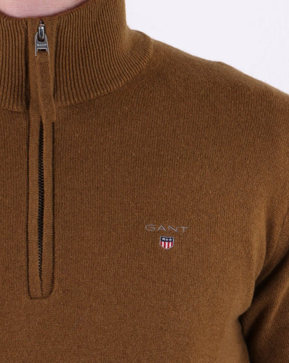 Gant Lambswool Half Zip Butternut