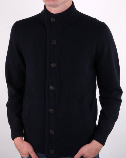 Barbour Patch Zip Button Knit Navy
