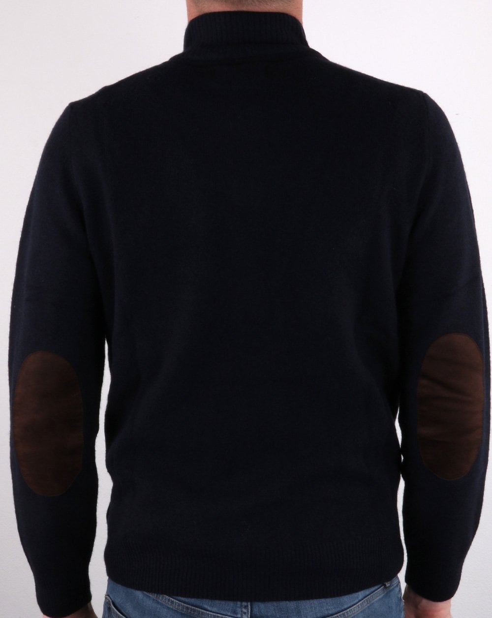 Barbour Patch Zip Button Knit Navy