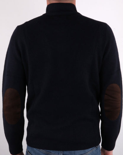 Barbour Patch Zip Button Knit Navy