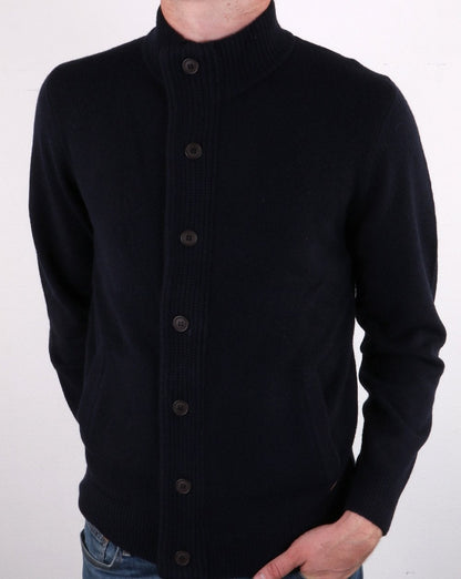 Barbour Patch Zip Button Knit Navy