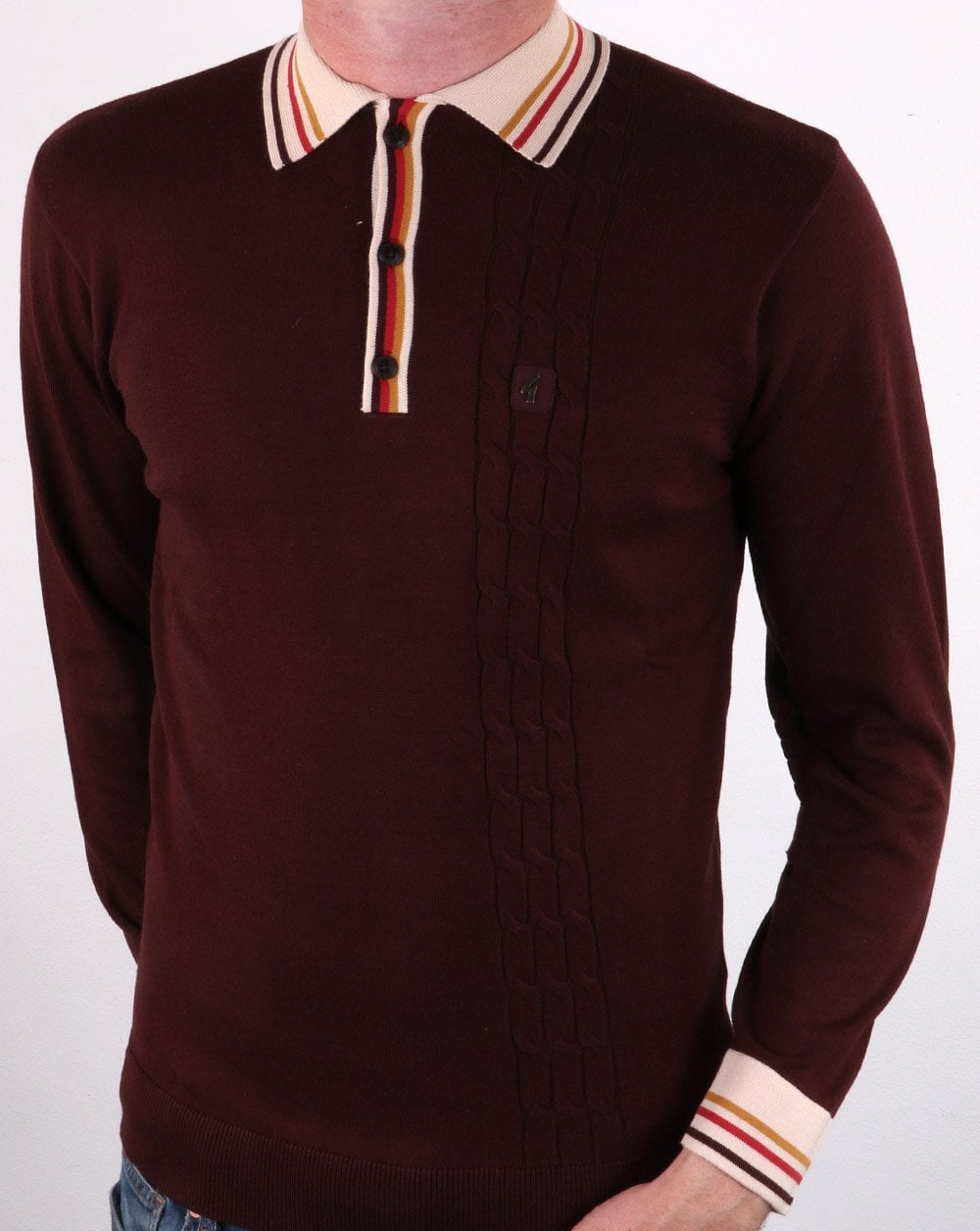 Gabicci Vintage Turney Polo Shirt Deep Port