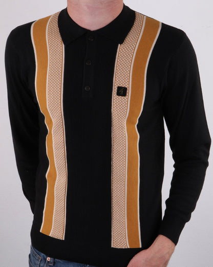 Gabicci Vintage Croxted Knitted Polo Black