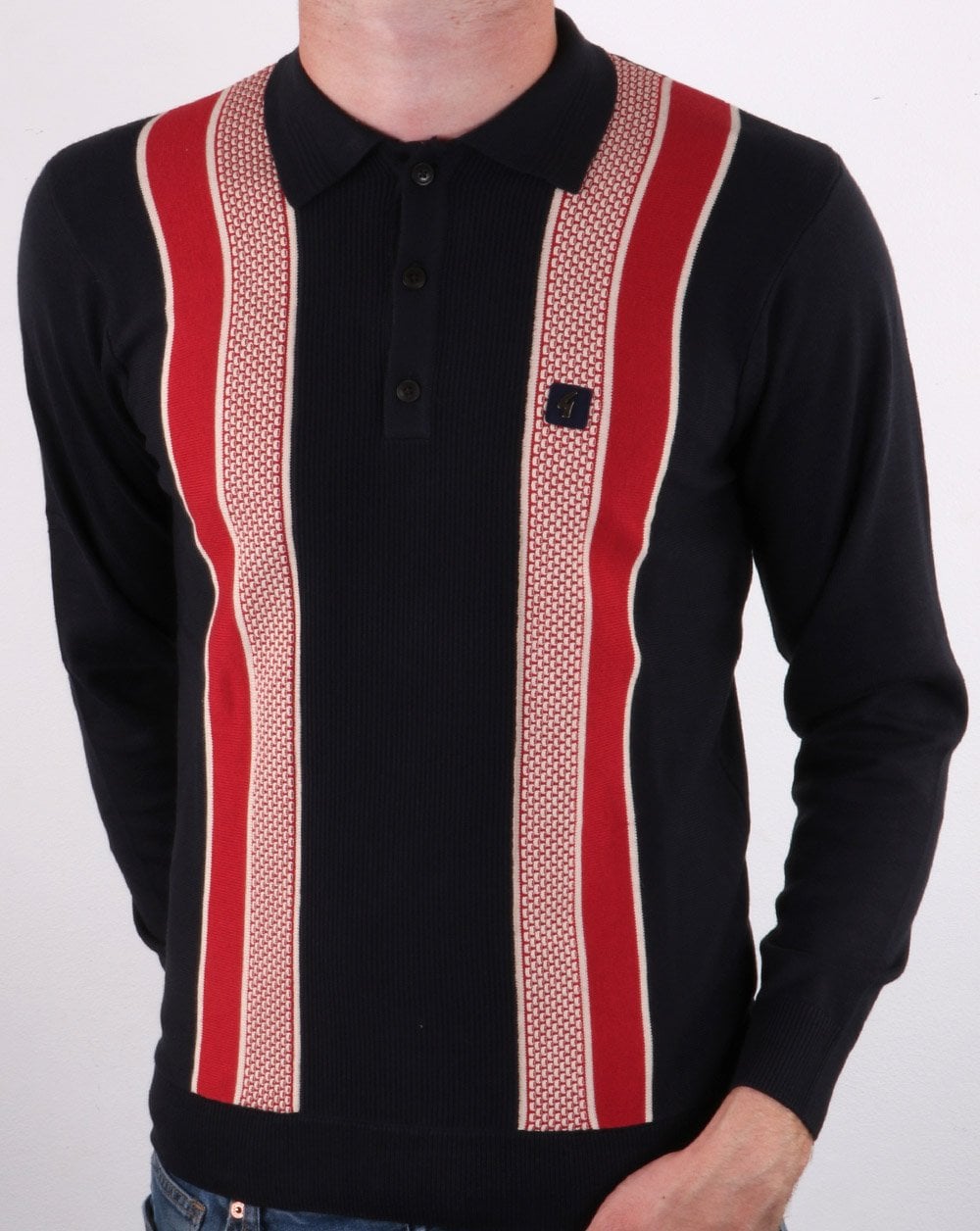 Gabicci Vintage Croxted Knitted Polo Navy