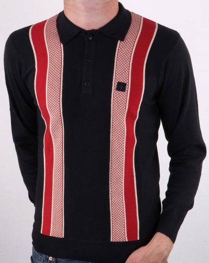 Gabicci Vintage Croxted Knitted Polo Navy