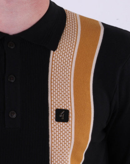 Gabicci Vintage Croxted Knitted Polo Black