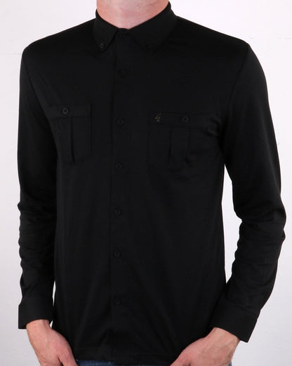 Gabicci Vintage Rapis Twin Pocket Shirt Black