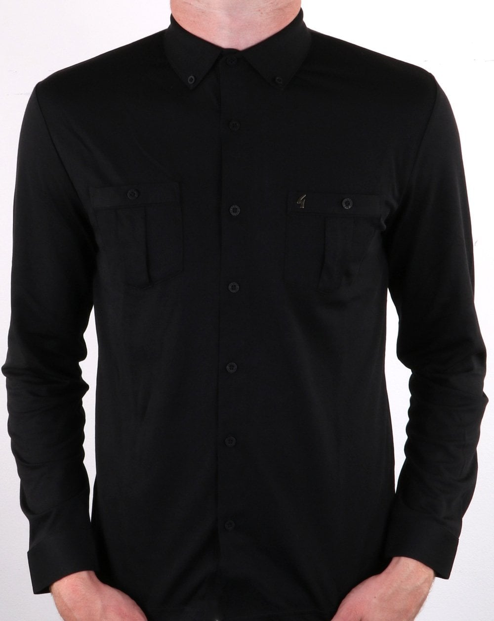 Gabicci Vintage Rapis Twin Pocket Shirt Black