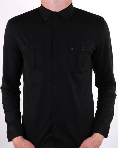 Gabicci Vintage Rapis Twin Pocket Shirt Black