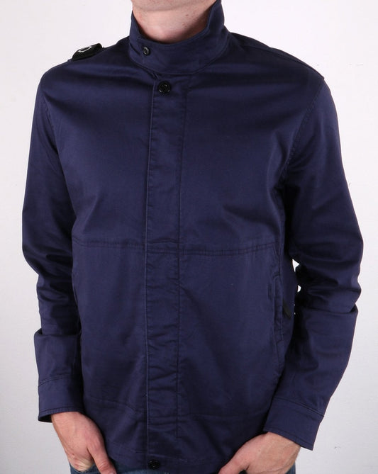 Ma.Strum Ma.strum Funnel Neck Zip Shirt True Navy