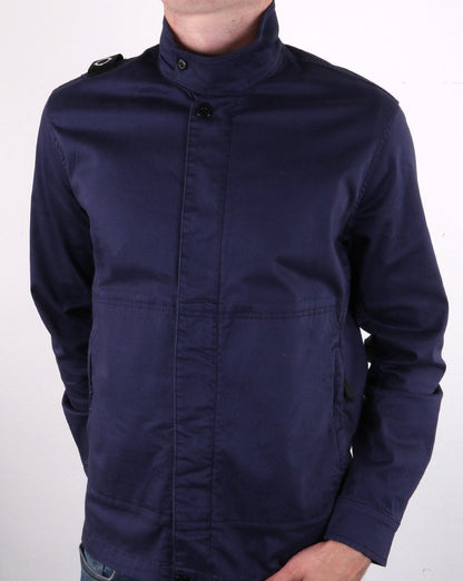 Ma.strum Funnel Neck Zip Shirt True Navy