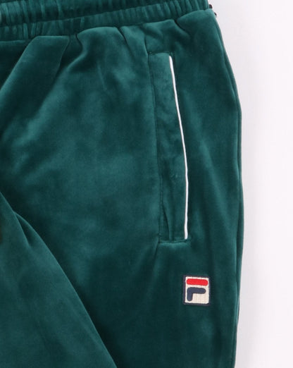 Fila Vintage Velour Track Pants Teal Green