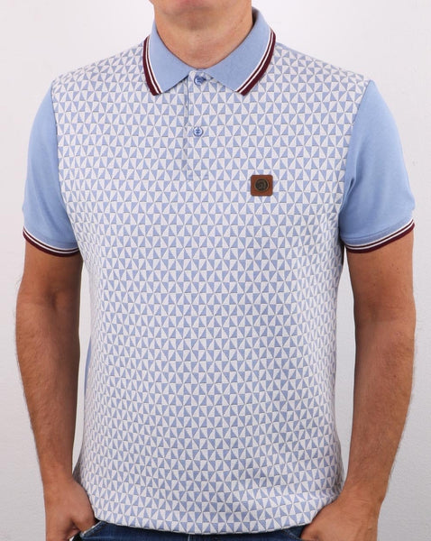Trojan Diamond Panel Polo Shirt Sky