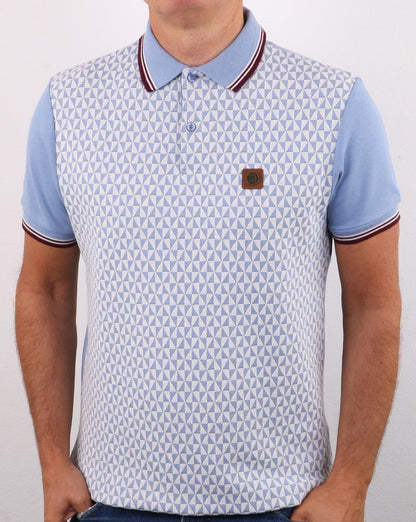 Trojan Diamond Panel Polo Shirt Sky