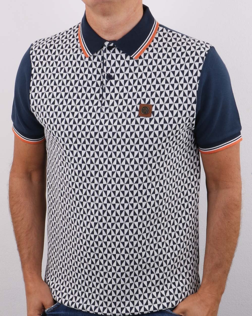 Trojan Diamond Panel Polo Shirt Navy