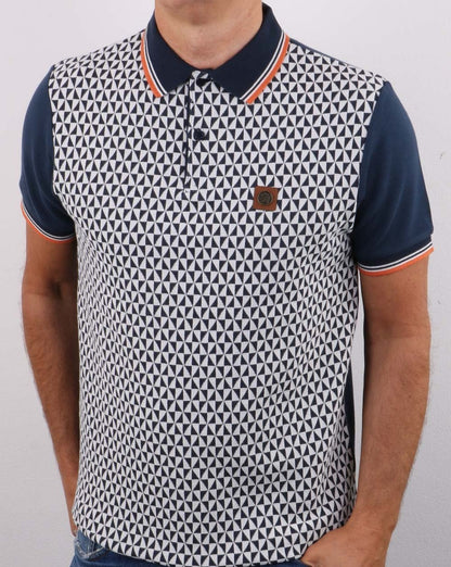 Trojan Diamond Panel Polo Shirt Navy