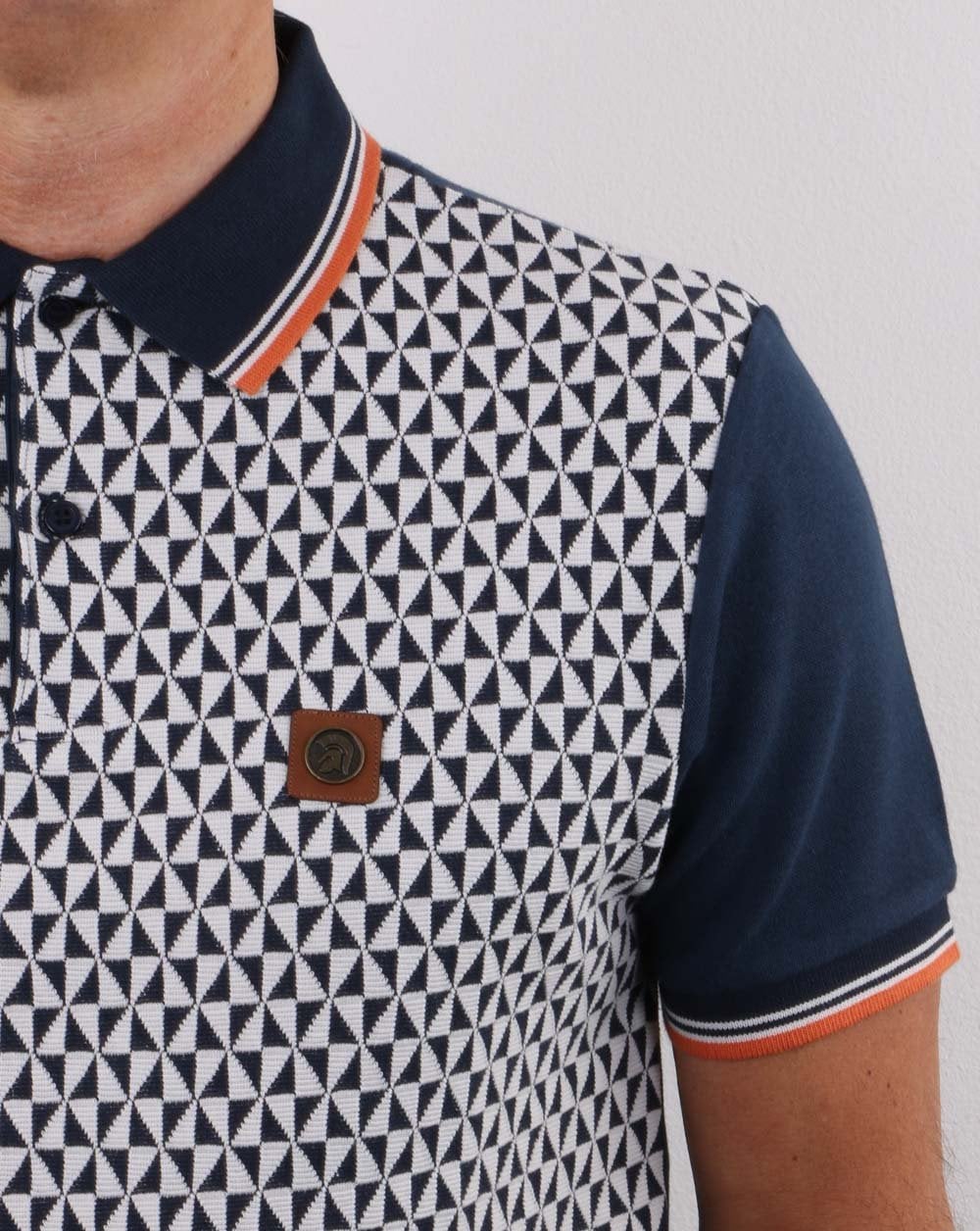 Trojan Diamond Panel Polo Shirt Navy