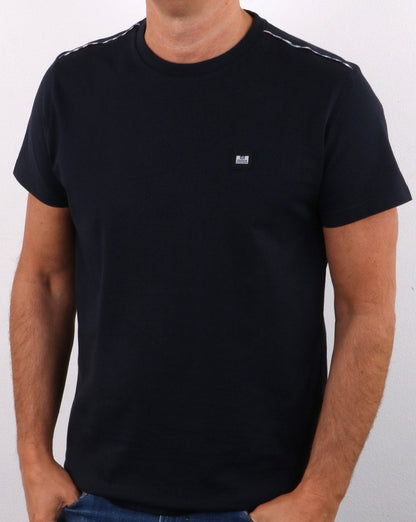 Weekend Offender Bunbury Check Detail T-shirt Navy