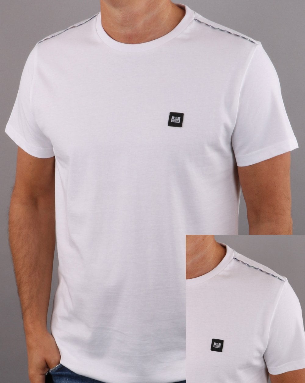 Weekend Offender Bunbury Check Detail T-shirt White