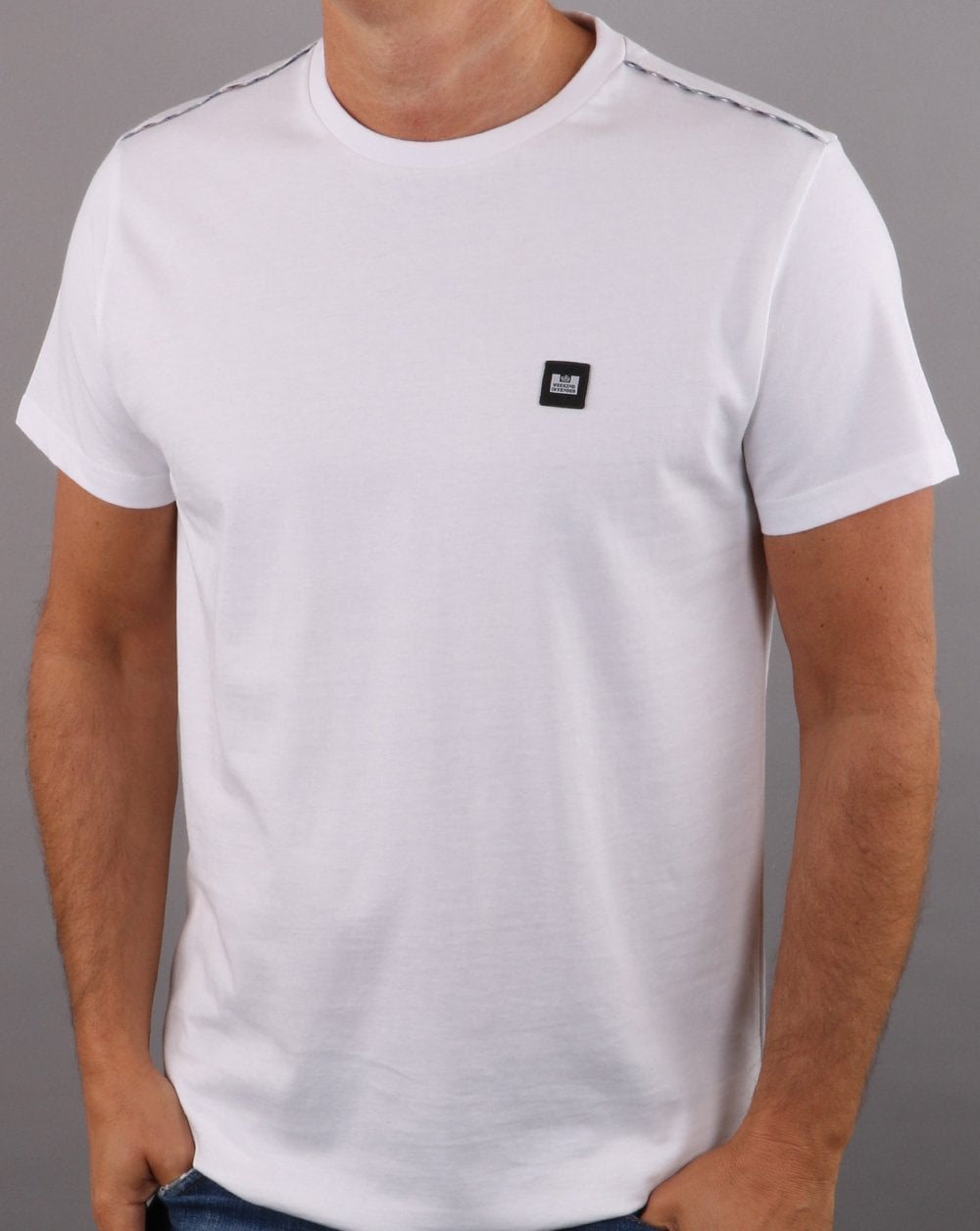 Weekend Offender Bunbury Check Detail T-shirt White