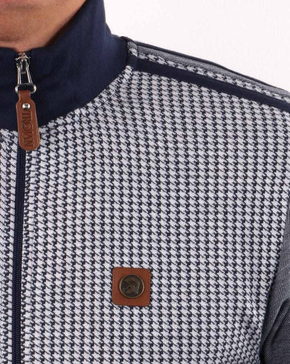Trojan Houndstooth Track Top Navy