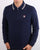 Fila Vintage Tipped Long Sleeve Polo Shirt Navy/white