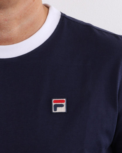 Fila Vintage Long Sleeve Ringer T Shirt Navy