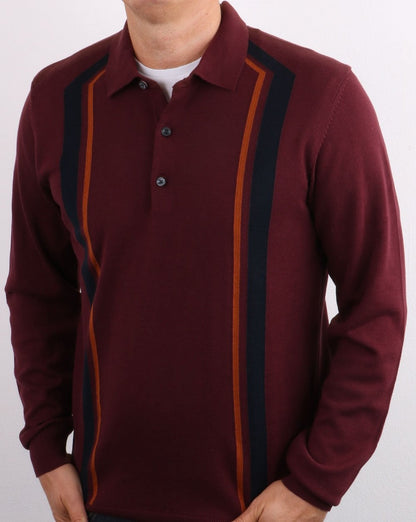 Ben Sherman Long Sleeve Mod Stripe Polo Port