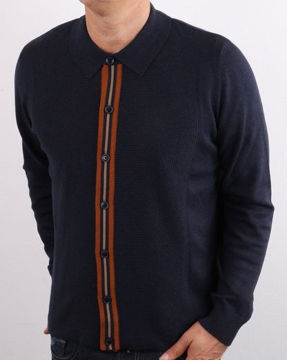 Ben Sherman Button Thru Mod Cardigan Midnight
