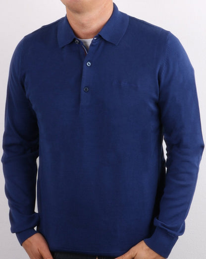 Ben Sherman Signature Cotton Long Sleeved Polo Ink