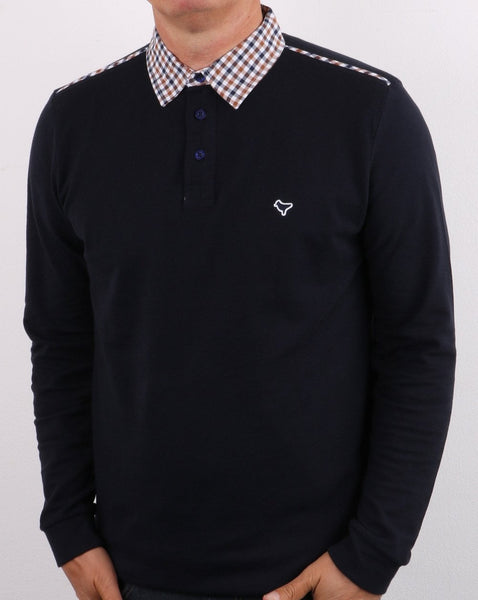 Weekend Offender Check Collar Polo Navy