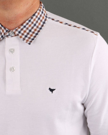 Weekend Offender Check Collar Polo White