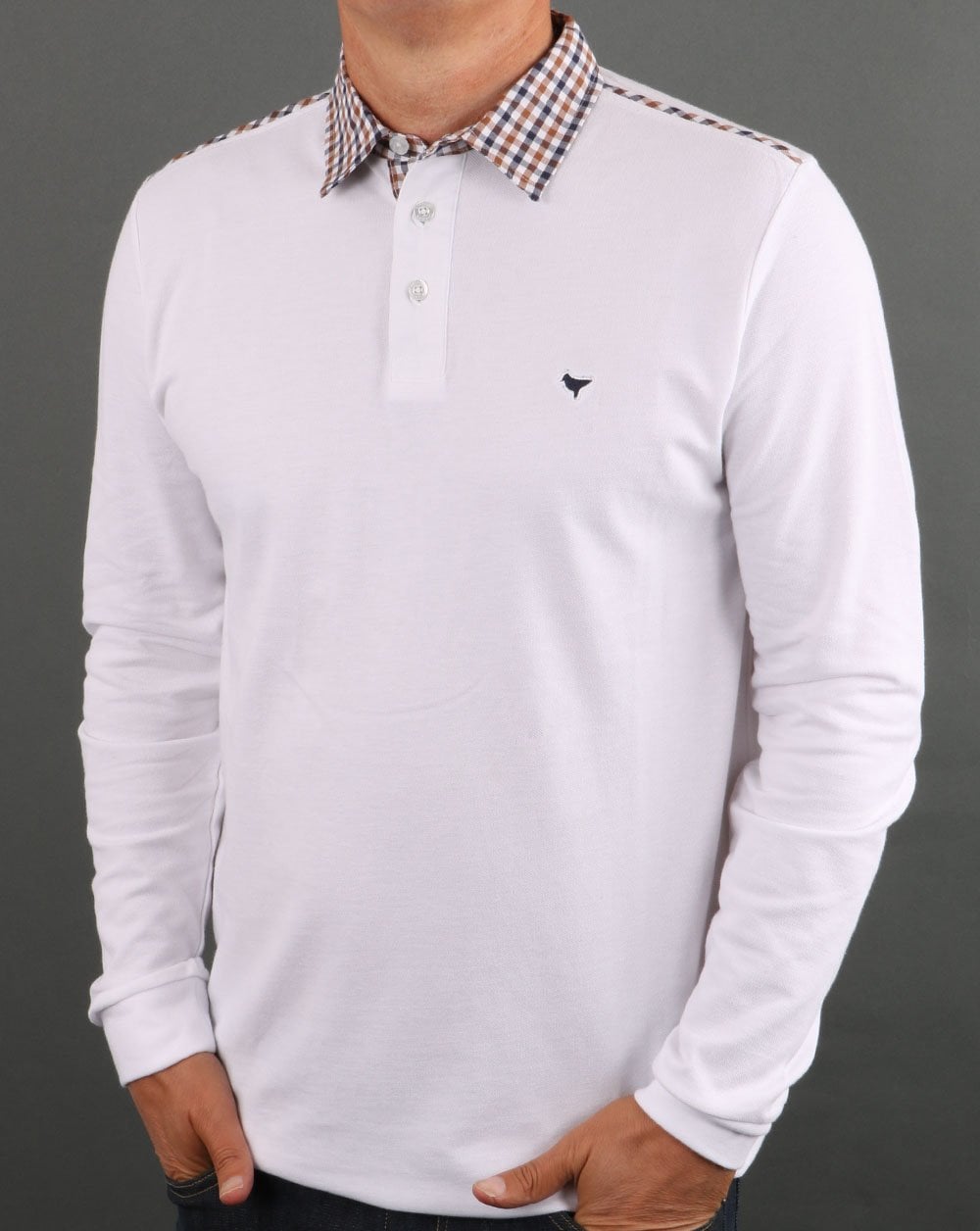 Weekend Offender Check Collar Polo White